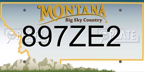 897ZE2 Montana License Plate
