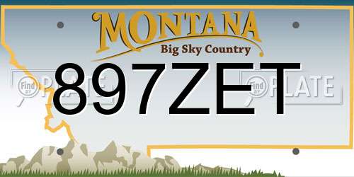 897ZET Montana License Plate