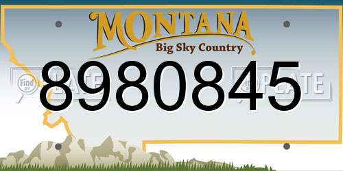 8980845 Montana License Plate