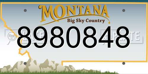 8980848 Montana License Plate