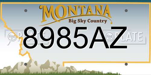 8985AZ Montana License Plate