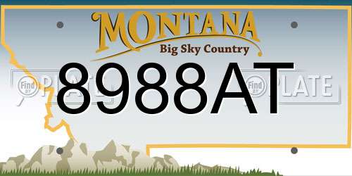 8988AT Montana License Plate