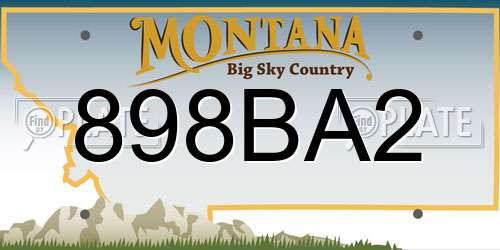 898BA2 Montana License Plate