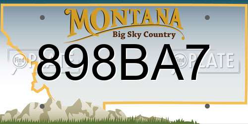 898BA7 Montana License Plate