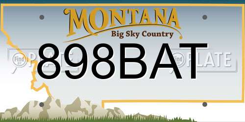 898BAT Montana License Plate