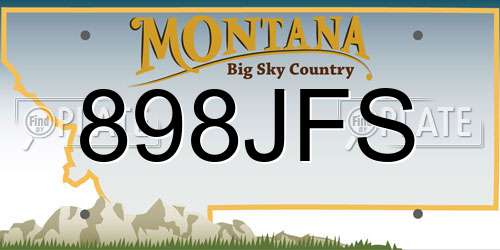 898JFS Montana License Plate