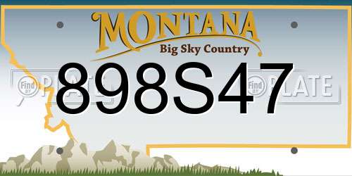 898S47 Montana License Plate