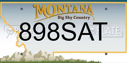 898SAT Montana License Plate