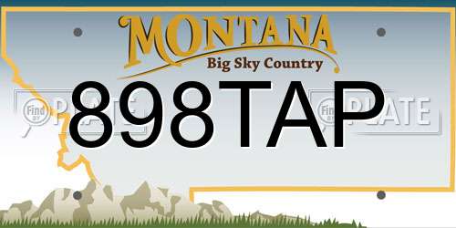 898TAP Montana License Plate