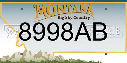 8998AB Montana License Plate