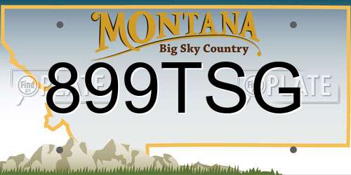 899TSG Montana License Plate