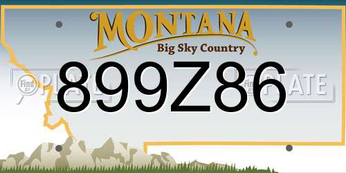899Z86 Montana License Plate