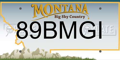 89BMGI Montana License Plate