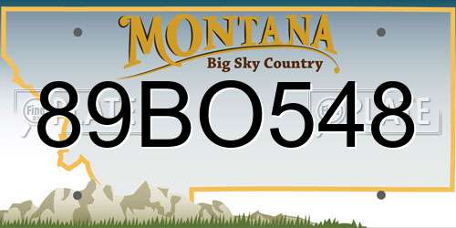 89BO548 Montana License Plate