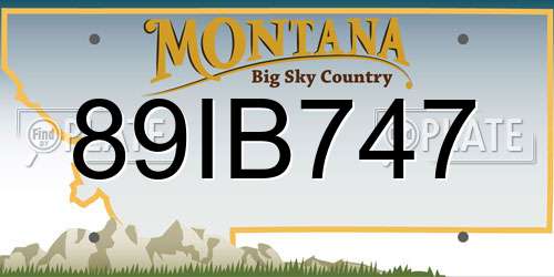 89IB747 Montana License Plate