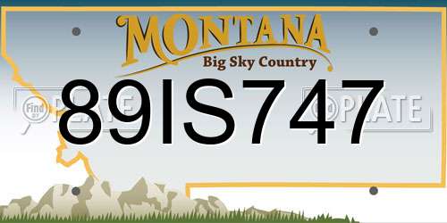 89IS747 Montana License Plate