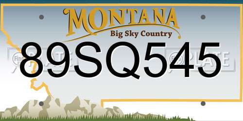 89SQ545 Montana License Plate