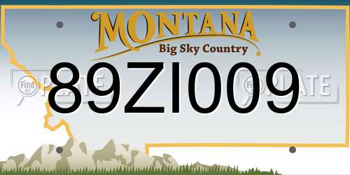 89ZI009 Montana License Plate