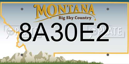 8A30E2 Montana License Plate