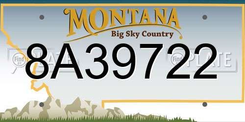 8A39722 Montana License Plate