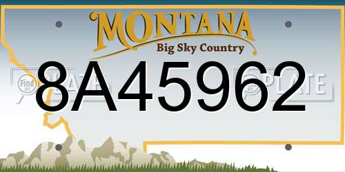 8A45962 Montana License Plate