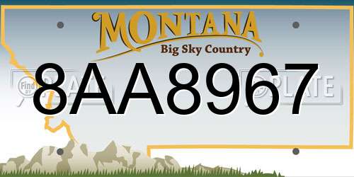 8AA8967 Montana License Plate