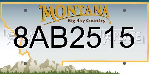8AB2515 Montana License Plate