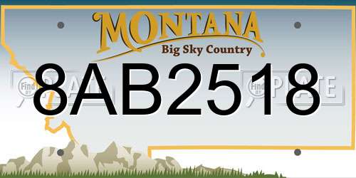 8AB2518 Montana License Plate