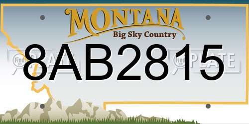 8AB2815 Montana License Plate