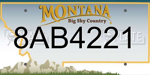 8AB4221 Montana License Plate