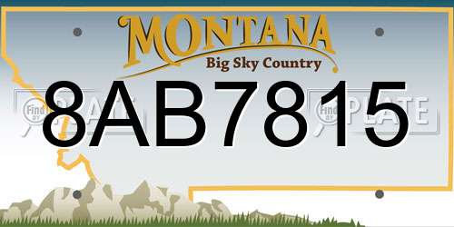 8AB7815 Montana License Plate