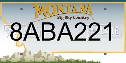 8ABA221 Montana License Plate