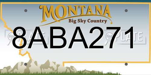 8ABA271 Montana License Plate
