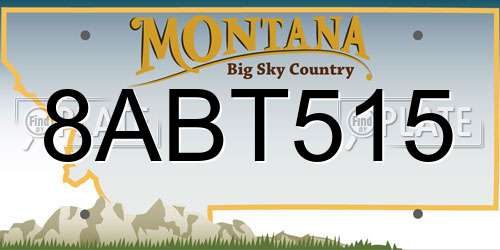 8ABT515 Montana License Plate