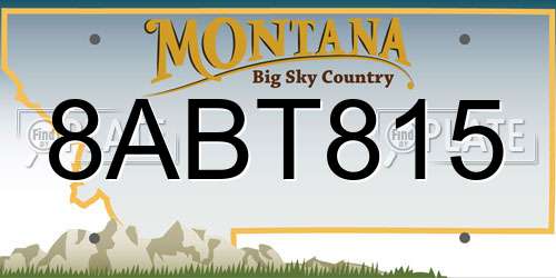 8ABT815 Montana License Plate