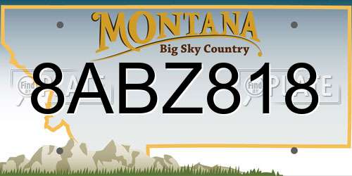8ABZ818 Montana License Plate