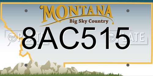 8AC515 Montana License Plate