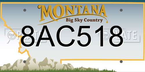 8AC518 Montana License Plate