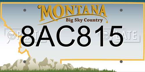 8AC815 Montana License Plate