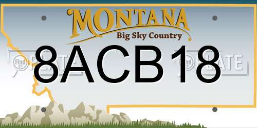 8ACB18 Montana License Plate