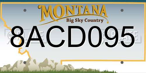8ACD095 Montana License Plate