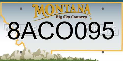 8ACO095 Montana License Plate
