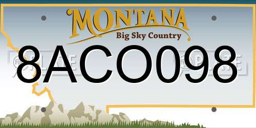 8ACO098 Montana License Plate