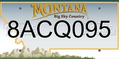 8ACQ095 Montana License Plate