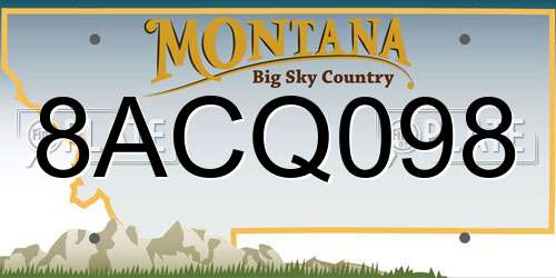 8ACQ098 Montana License Plate