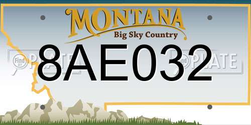 8AE032 Montana License Plate
