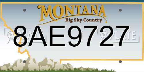 8AE9727 Montana License Plate
