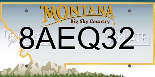 8AEQ32 Montana License Plate