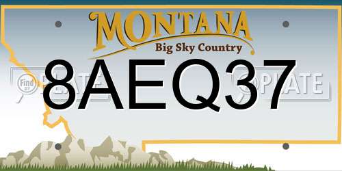8AEQ37 Montana License Plate
