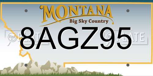 8AGZ95 Montana License Plate